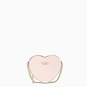 Kate Spade- Love Shack Mini Heart Crossbody Purse (Light Rosebud) Barbiecore